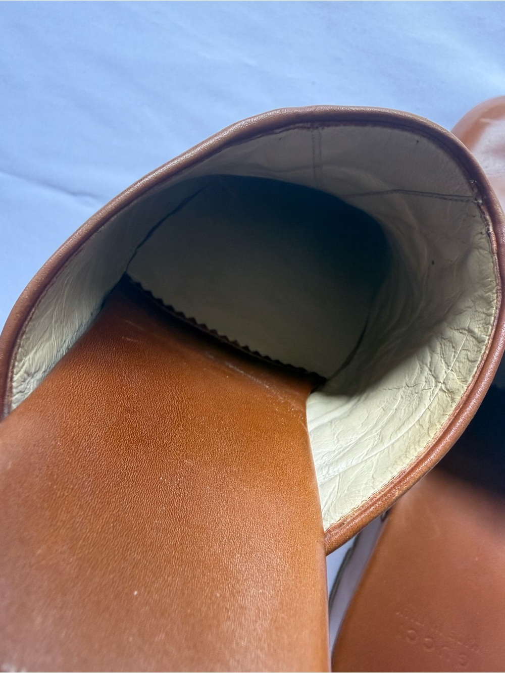 Rare Vintage 1970’s Gucci Brown Leather & Cream Canvas Horsebit Mule - Picture 6 of 9
